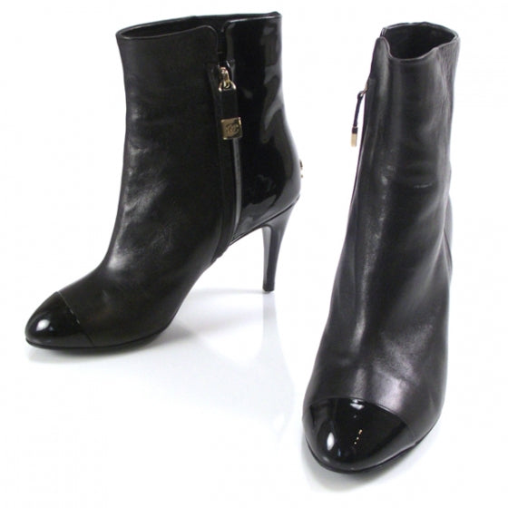 Patent Leather CC Boots 36.5 Black