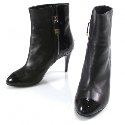 Chanel Patent Leather CC Boots 36.5 Black 1 of 9