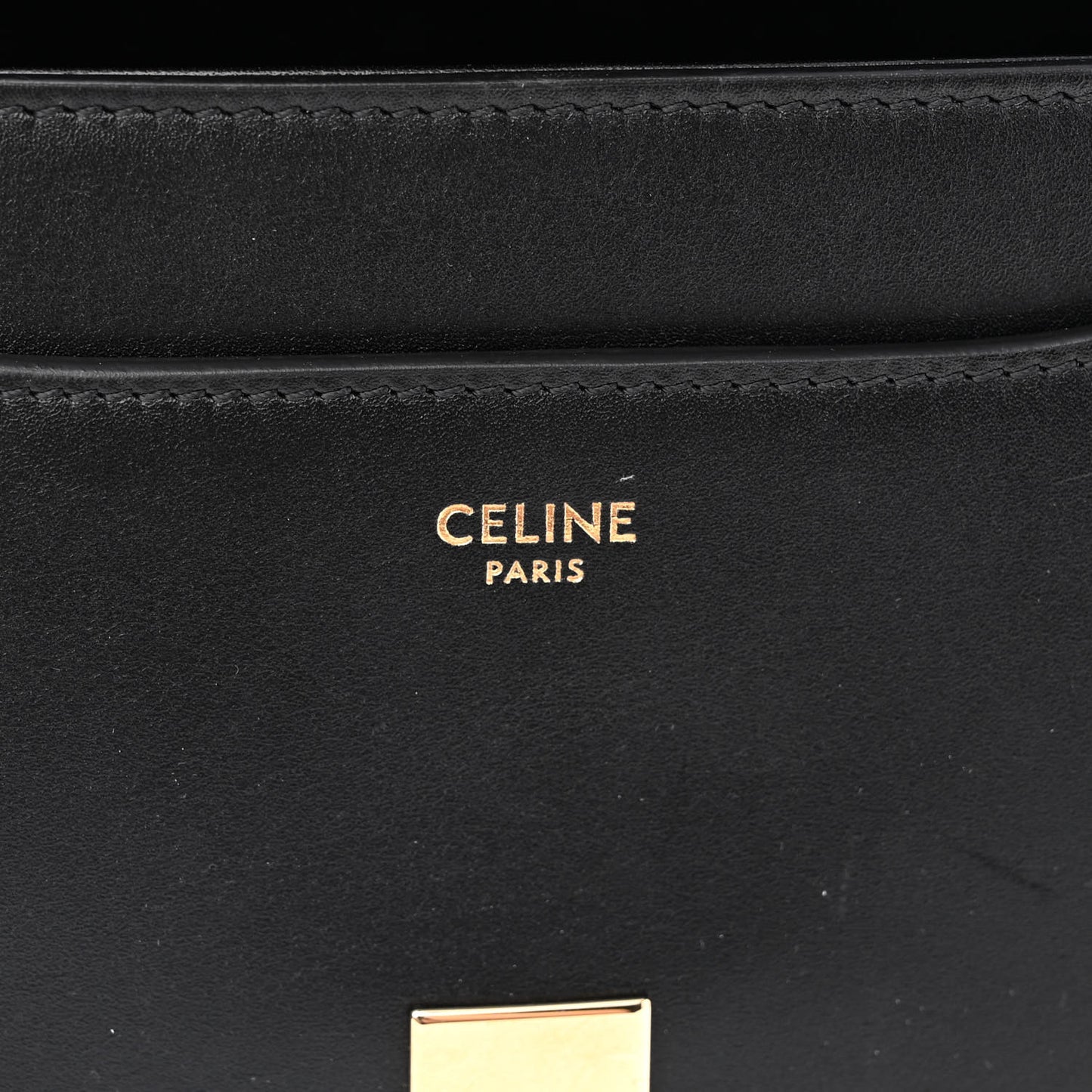 Satinated Calfskin Small 16 Top Handle Bag Black