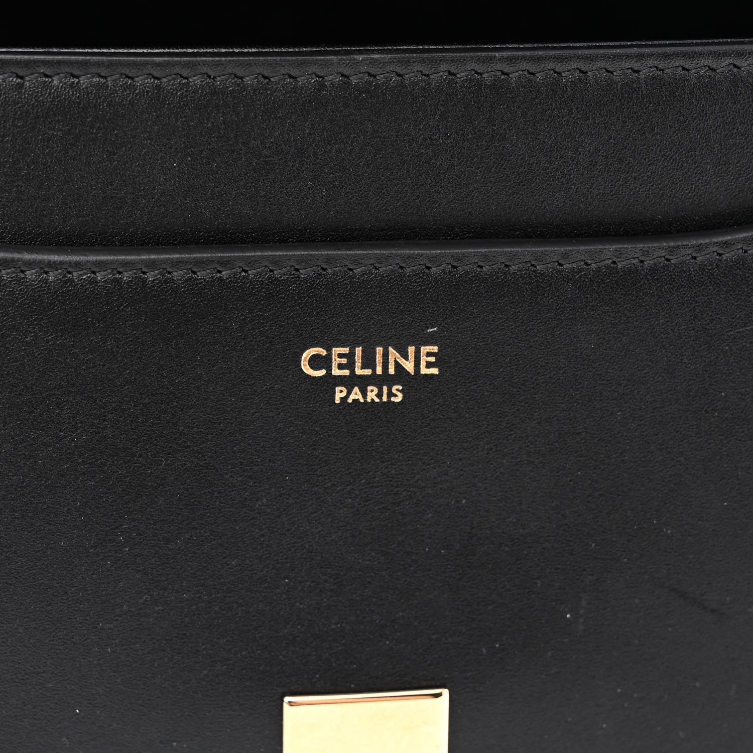 Celine Satinated Calfskin Small 16 Top Handle Bag Black 6 of 14