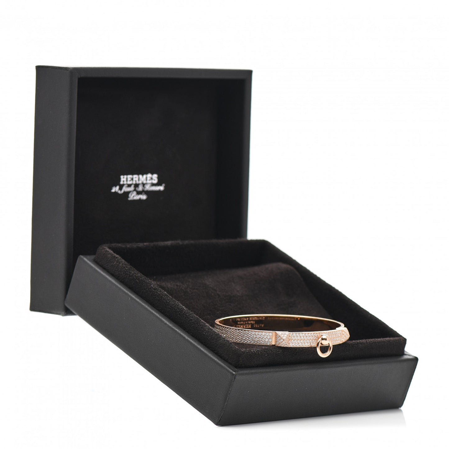 18K Rose Gold Diamond PM Collier De Chien Full Pave Bracelet SH