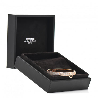 Hermes 18K Rose Gold Diamond PM Collier De Chien Full Pave Bracelet SH 4 of 4