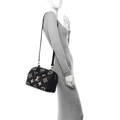 Louis Vuitton Empreinte Monogram Giant Speedy Bandouliere 25 Black Beige 2 of 9
