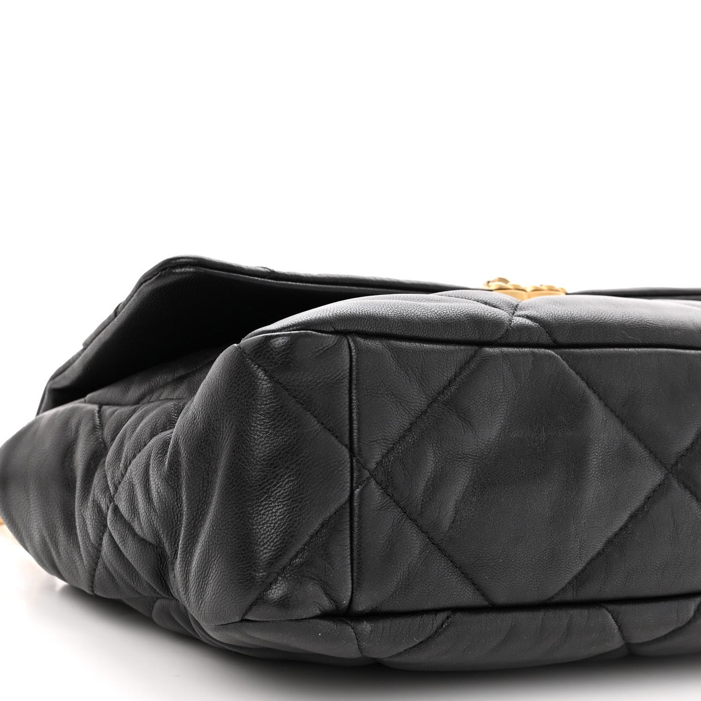 Goatskin Quilted Large Chanel 19 Flap Black