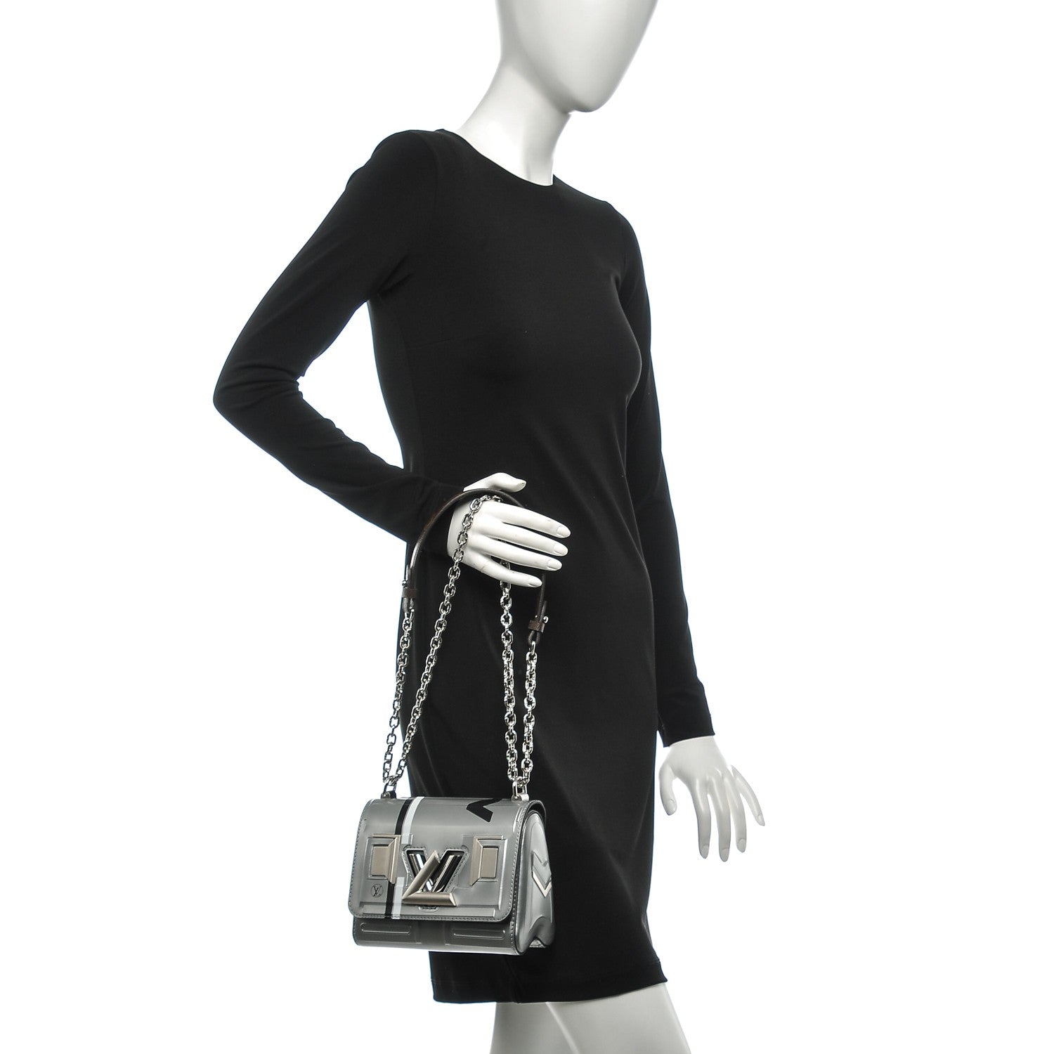 Louis Vuitton Epi Monogram Spaceship Embossed Twist Shoulder Bag PM Argent 2 of 7