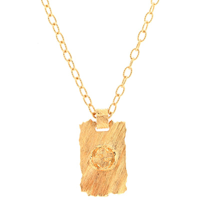 Gucci Metal Striped Plate Ottone Dorato Necklace Gold 1 of 6