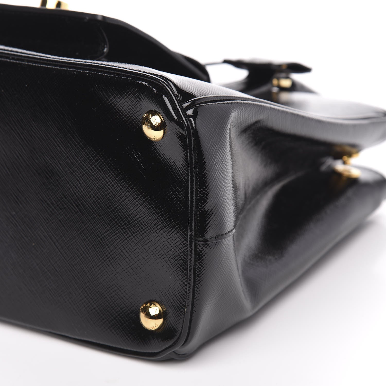 Prada Saffiano Vernice Galleria Front Pocket Tote Black 9 of 9