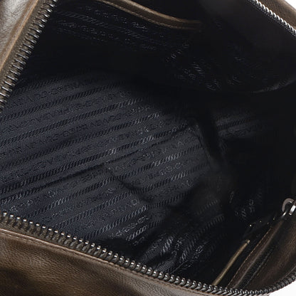 Prada Glace Calf Extra Wide Tote Militare 5 of 10