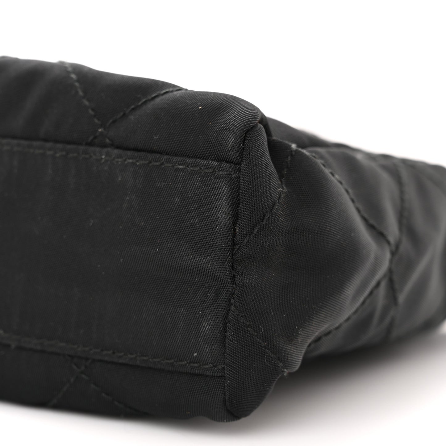 Nylon Tessuto Quilted Shoulder Bag Black