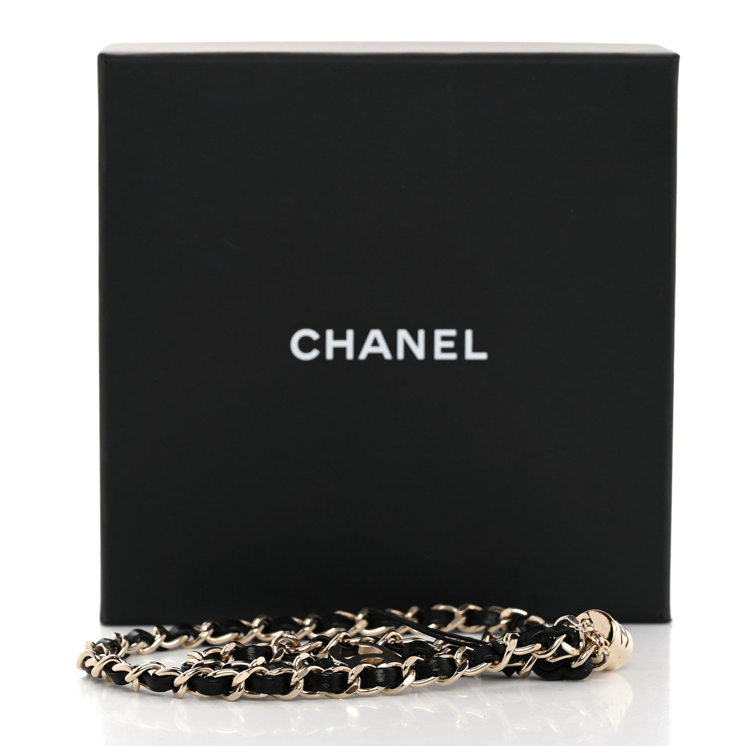 Chanel Metal Lambskin CC iPhone Chain Strap Gold Black 4 of 4