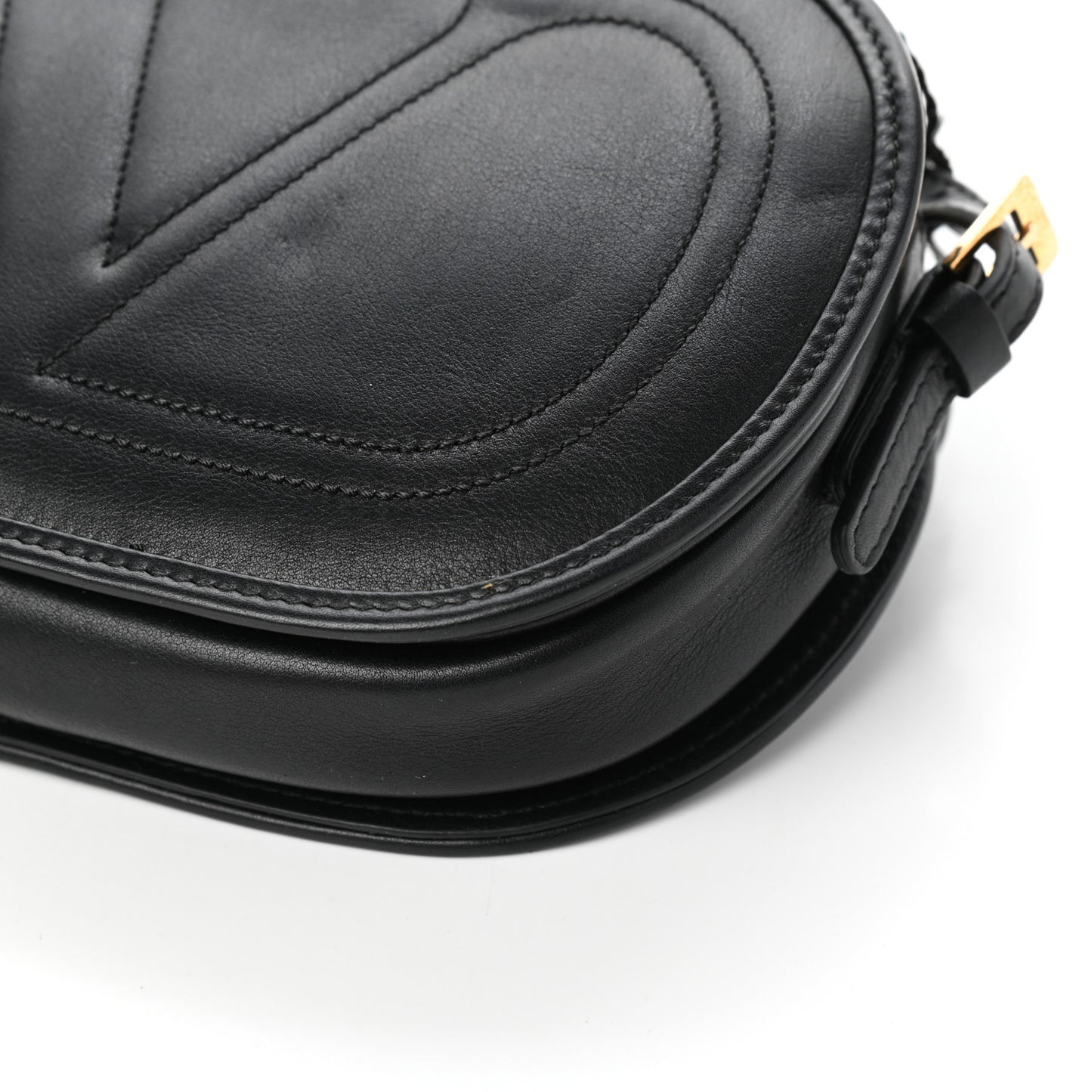 Calfskin Small Logo Go Crossbody Bag Black