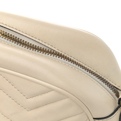 Gucci Calfskin Matelasse Small GG Marmont Chain Shoulder Bag White 14 of 15
