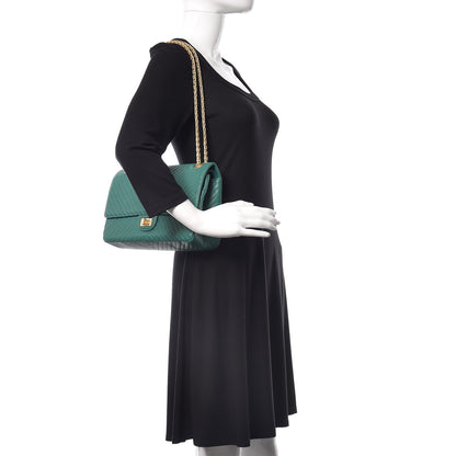 Chanel Sheepskin Chevron Quilted 2.55 Reissue 226 Flap Green 2 of 9