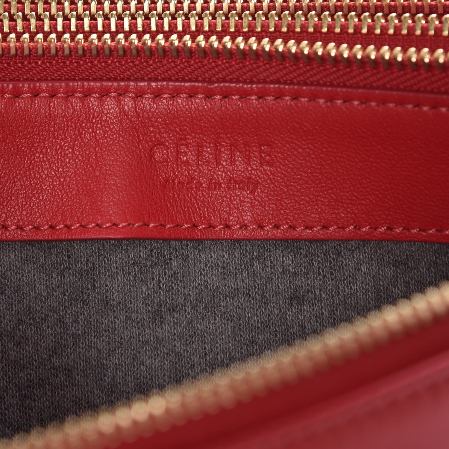 Celine Lambskin Large Trio Crossbody Bag Red 8 of 9