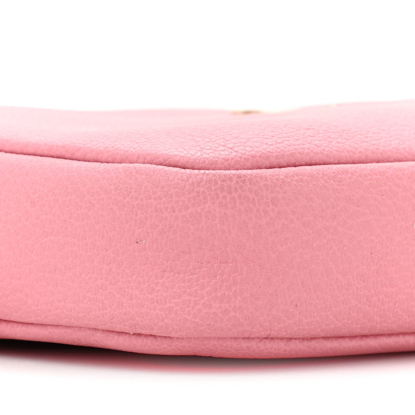 Calfskin Camellia Small Clutch With Chain Pink