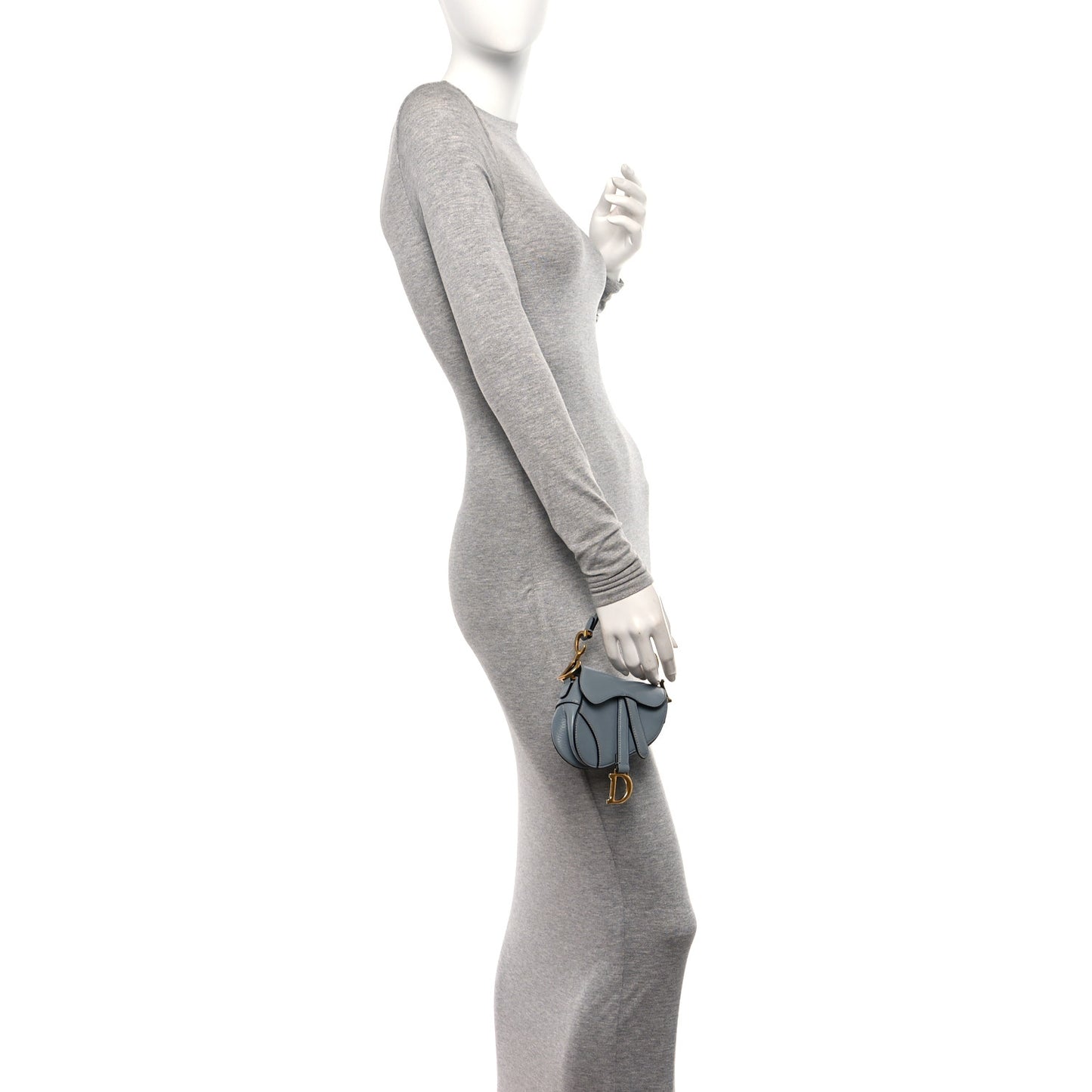 Goatskin Micro Saddle Bag Cloud Blue