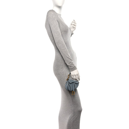 Christian Dior Goatskin Micro Saddle Bag Cloud Blue 2 of 9