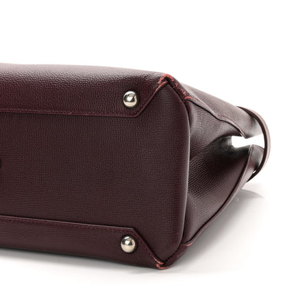 Burberry Grainy Calfskin House Check Medium Banner Tote Mahogany Red 9 of 13