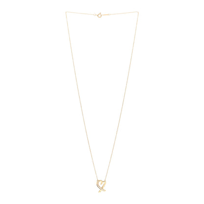 Tiffany 18K Yellow Gold Diamond Small Paloma Picasso Loving Heart Pendant Necklace 3 of 4