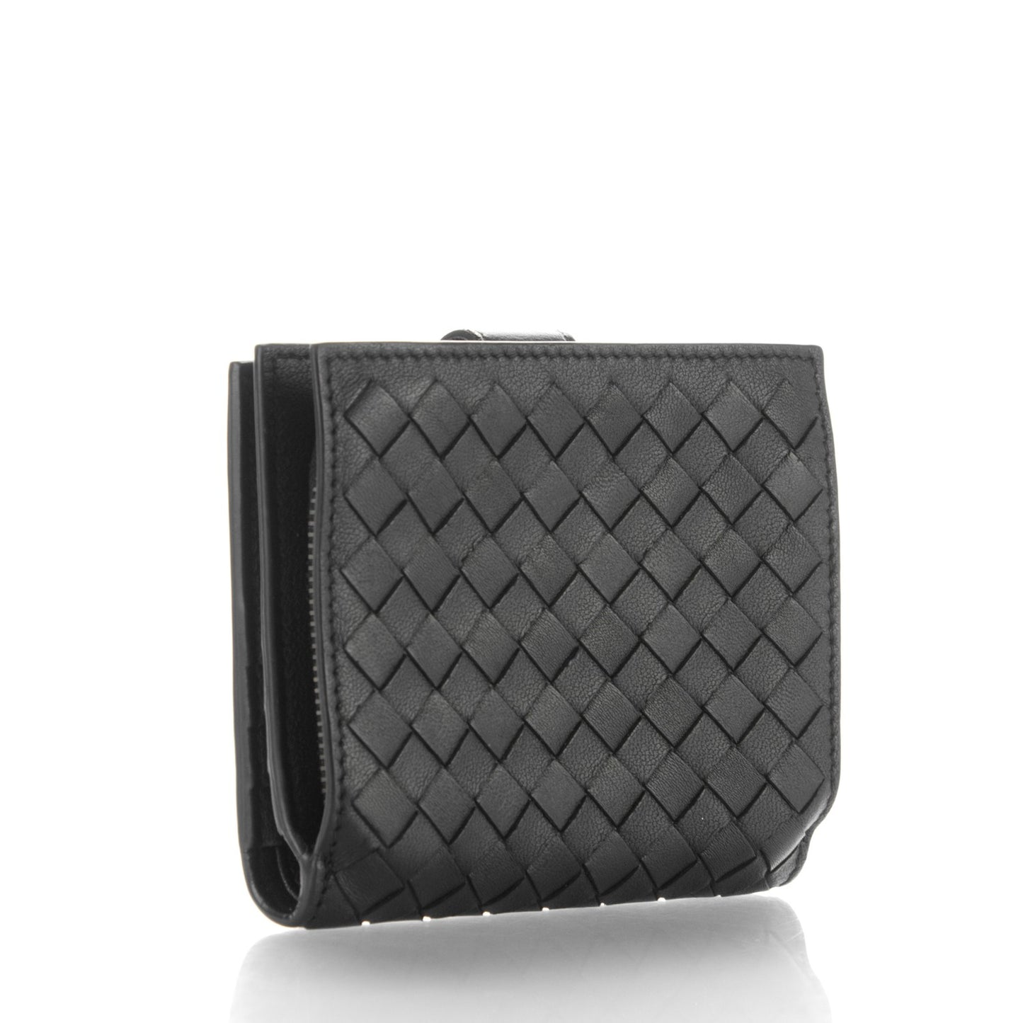 Nappa Intrecciato French Flap Wallet Nero Black