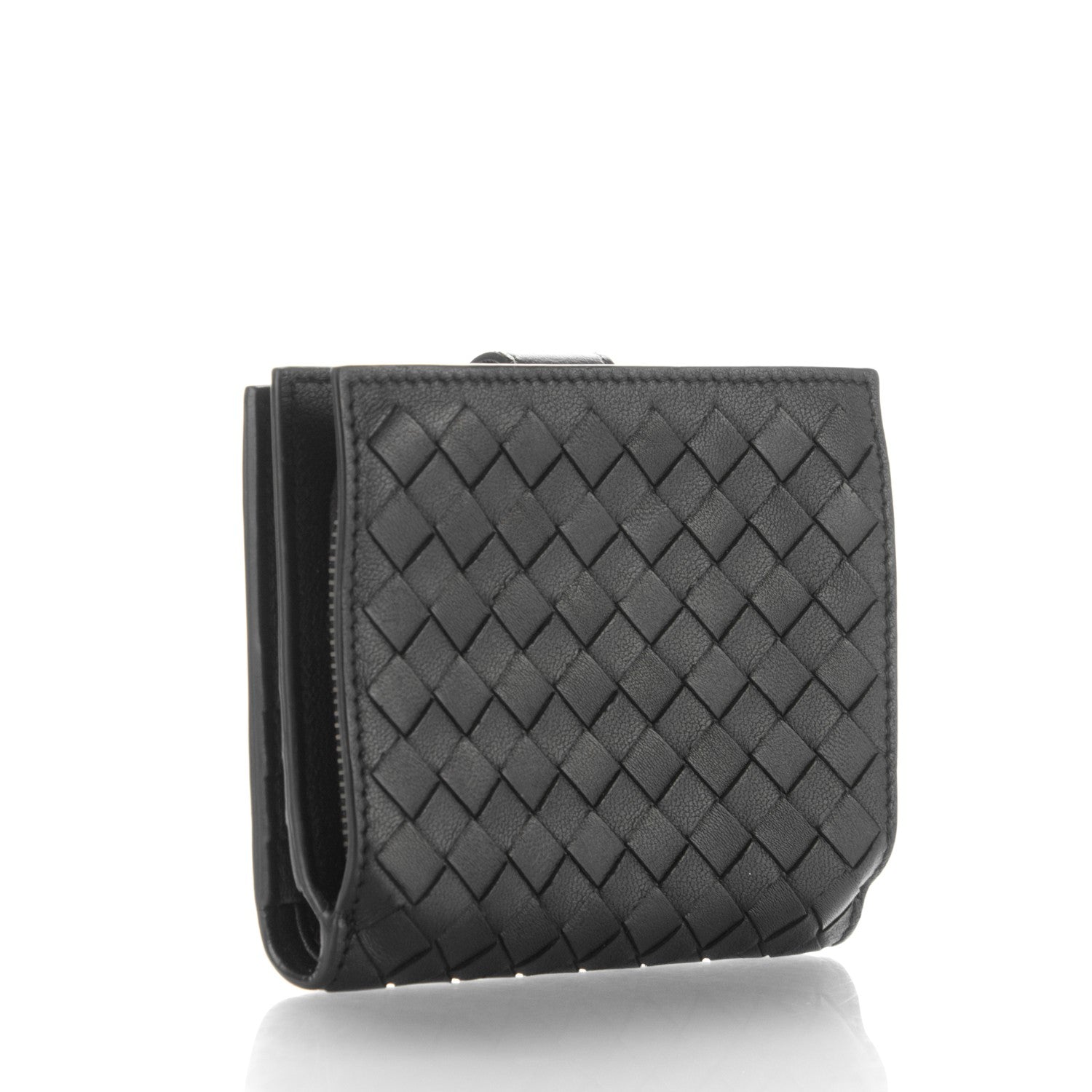 Bottega Veneta Nappa Intrecciato French Flap Wallet Nero Black 3 of 8