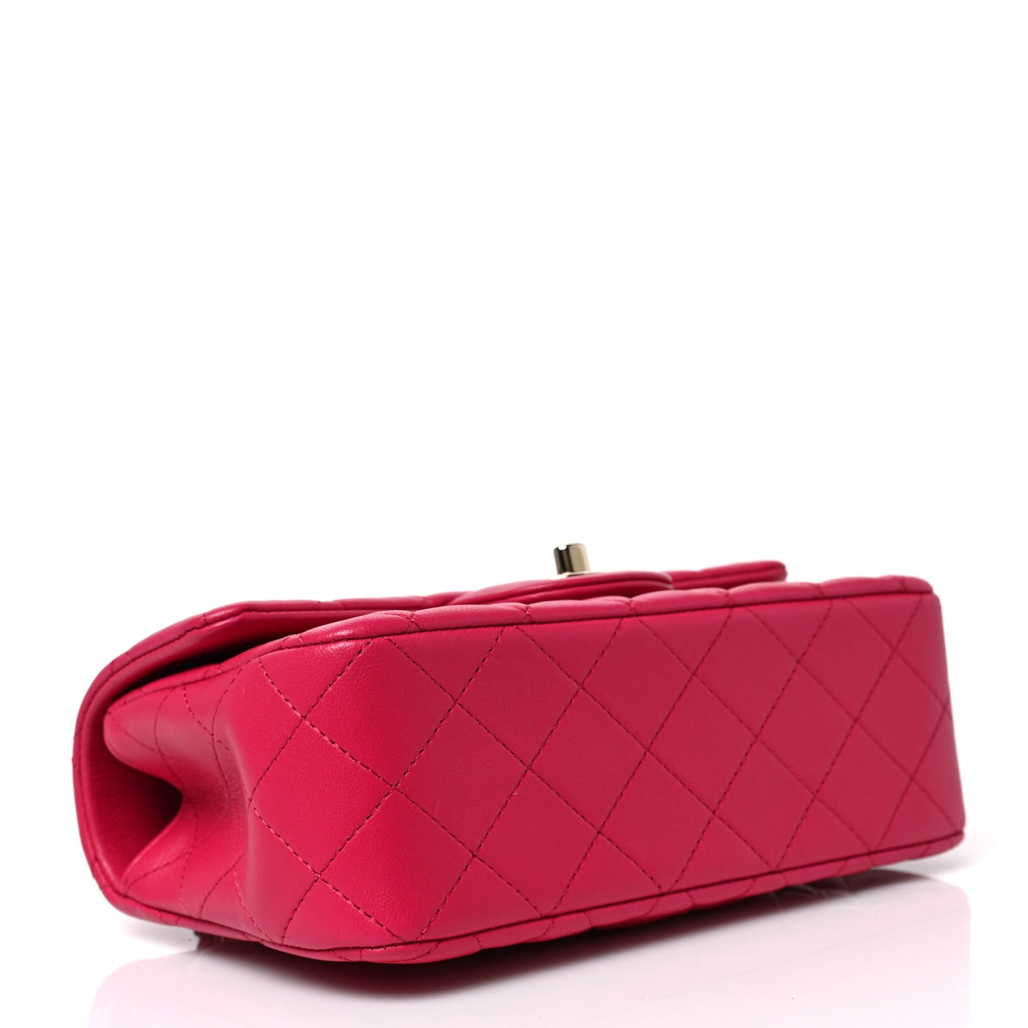 Chanel Lambskin Quilted Mini Top Handle Rectangular Flap Dark Pink 3 of 8