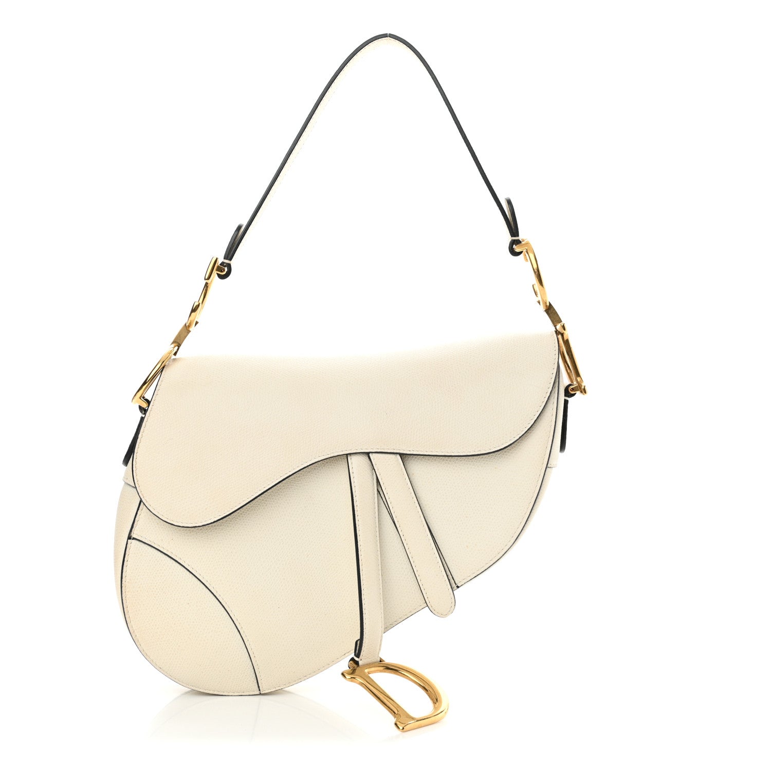 Christian Dior Grained Calfskin Saddle Bag White 1 of 16