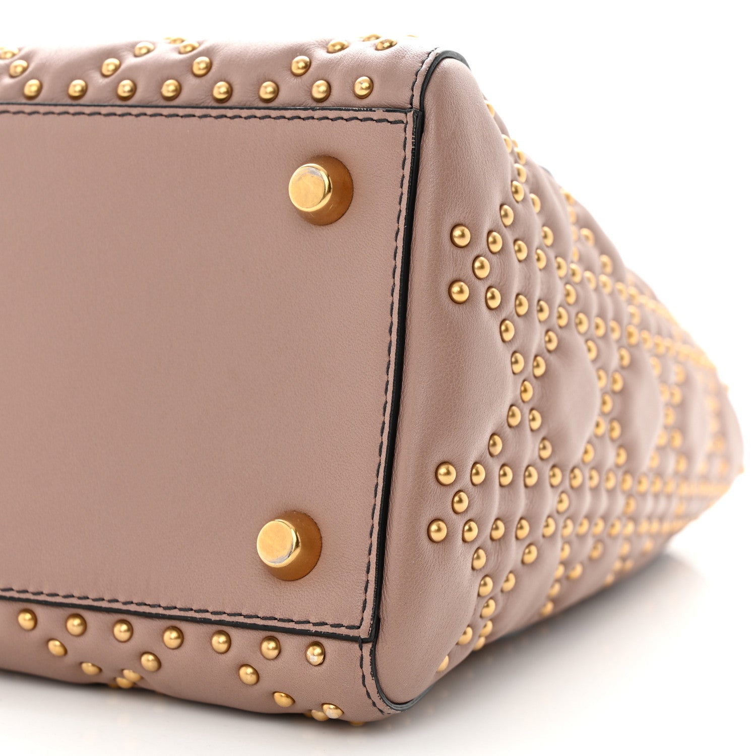 Christian Dior Calfskin Cannage Studded Medium Supple Lady Dior Light Pink 10 of 11