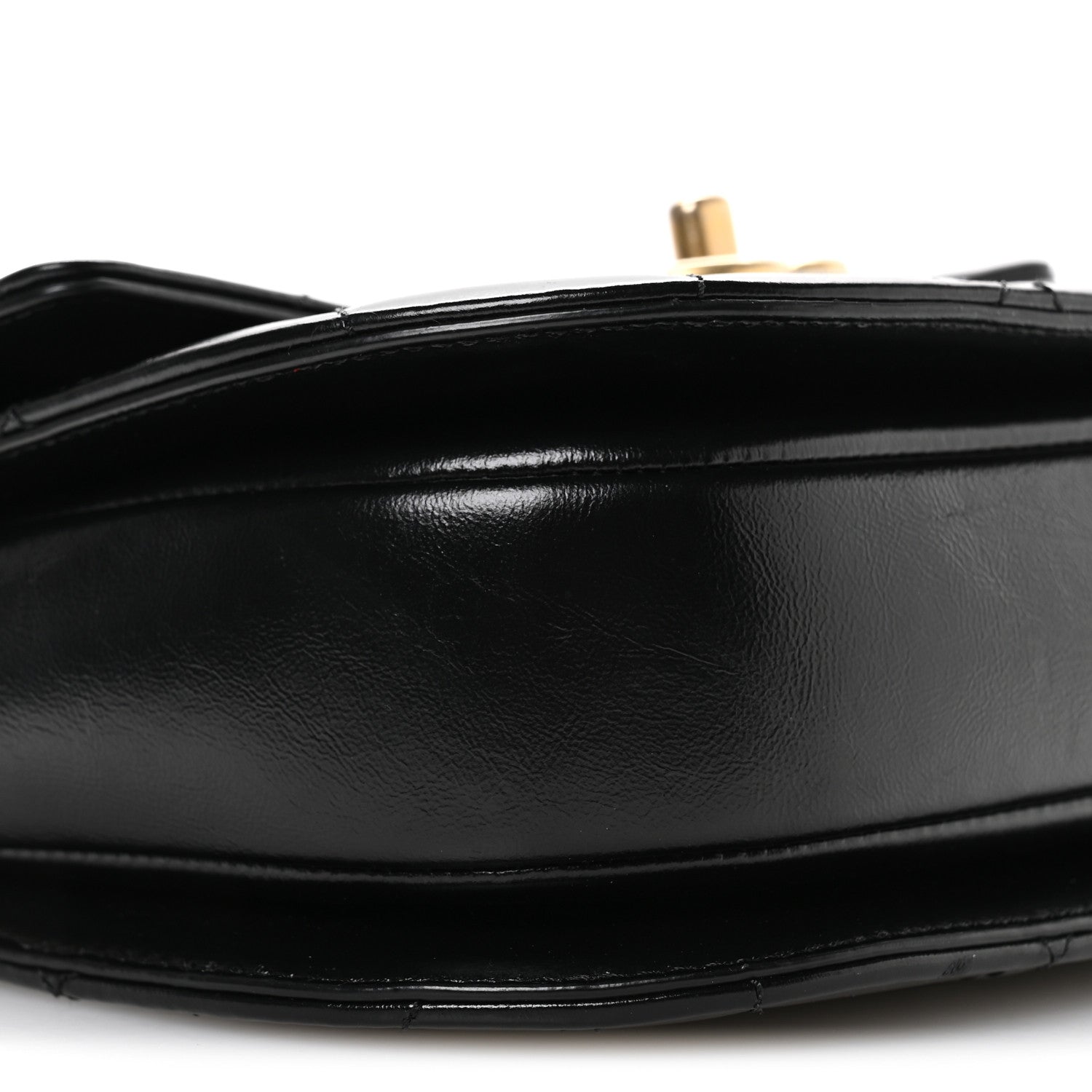 Chanel Shiny Calfskin Quilted Buckle Moon Messenger Black 9 of 10