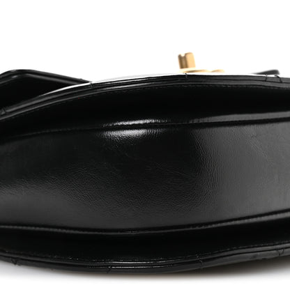 Chanel Shiny Calfskin Quilted Buckle Moon Messenger Black 9 of 10