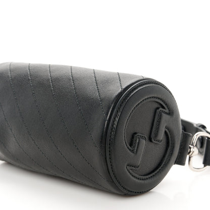 Gucci Sakai Be Green Calfskin Diagonal Stitched Mini Blondie Barrel Shoulder Bag Black 9 of 9