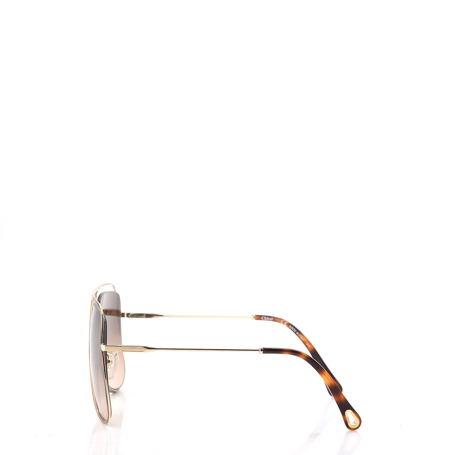 Chloe Poppy Aviator Sunglasses CE 130S Gold Havana 3 of 9