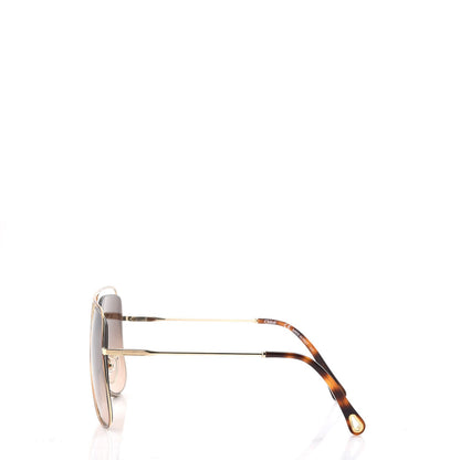 Chloe Poppy Aviator Sunglasses CE 130S Gold Havana 3 of 9