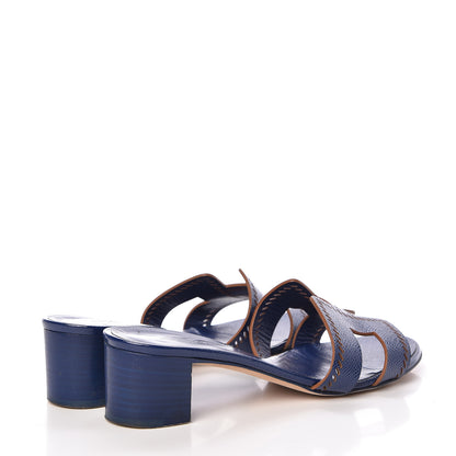 Hermes Patent Epsom Oasis Sandals 36.5 Bleu Saphir 4 of 15