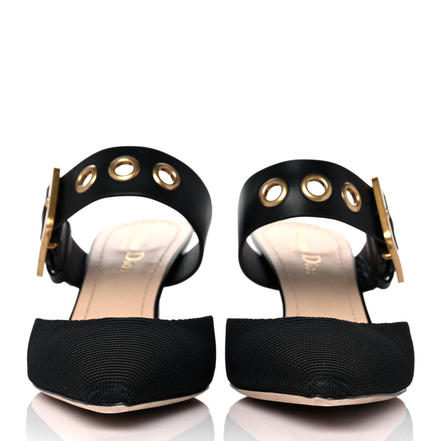 Technical Fabric Calfskin D-Dior 65mm Mules 37.5 Black