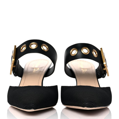 Christian Dior Technical Fabric Calfskin D-Dior 65mm Mules 37.5 Black 2 of 9