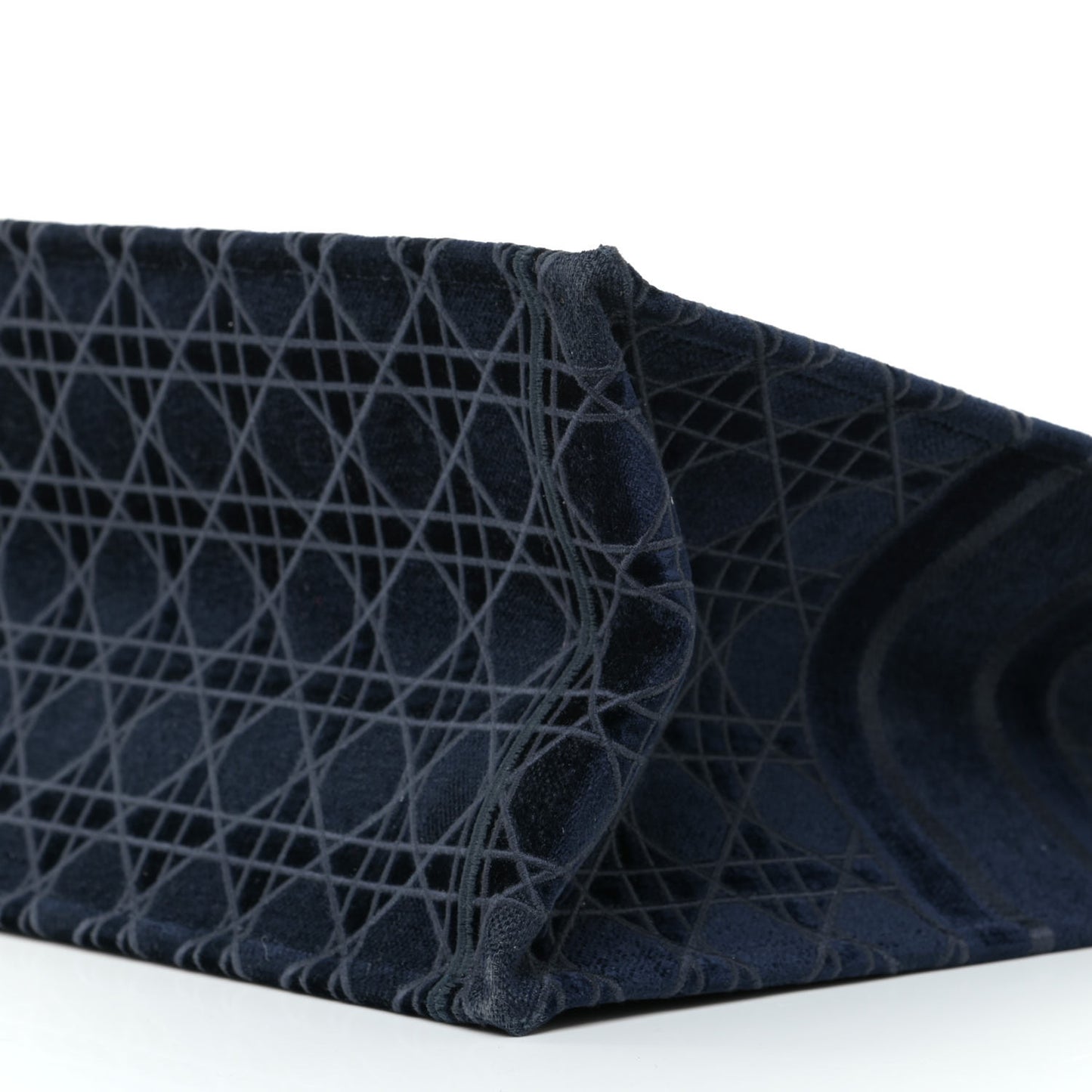 Velvet Cannage Large Book Tote Navy Blue