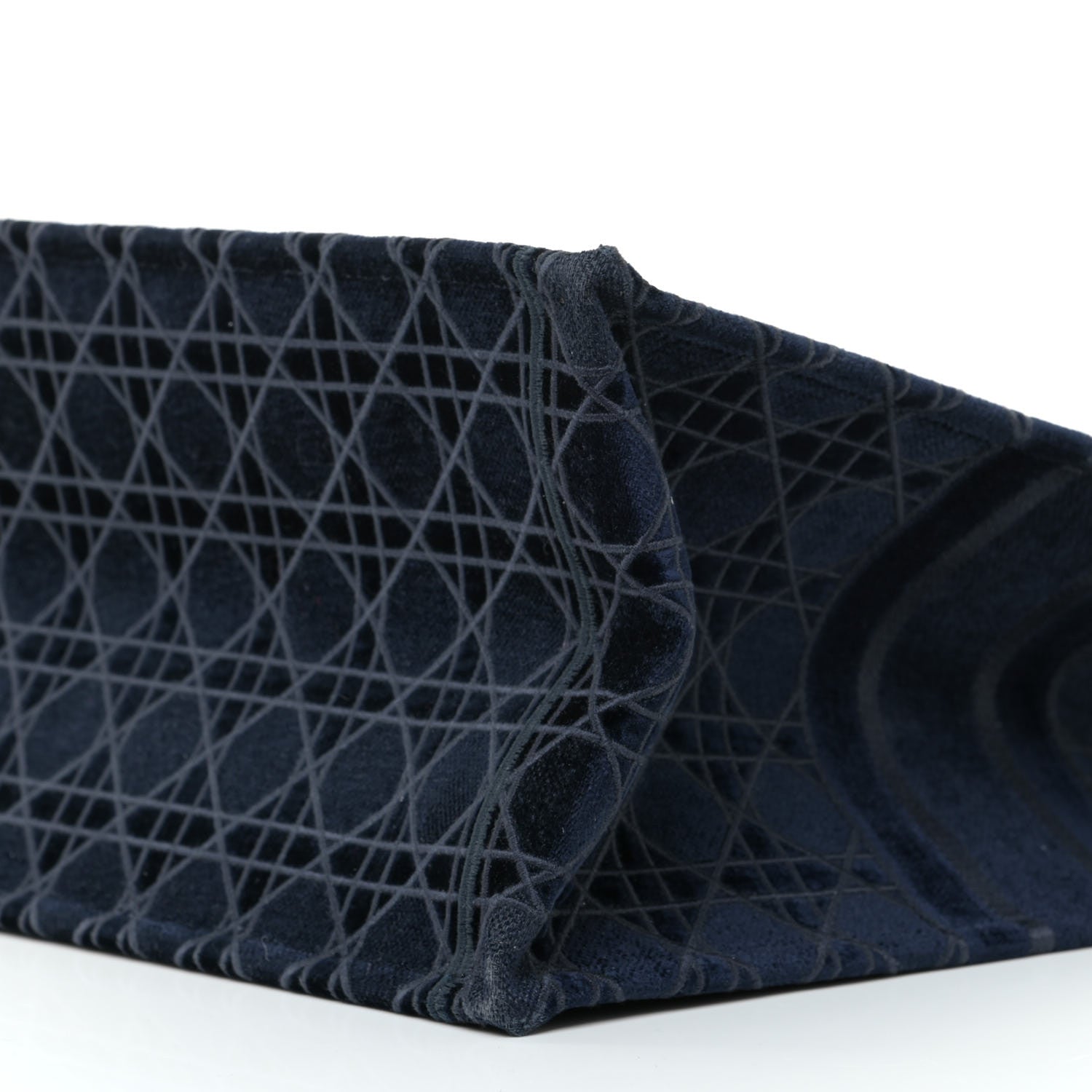Christian Dior Velvet Cannage Large Book Tote Navy Blue 7 of 11