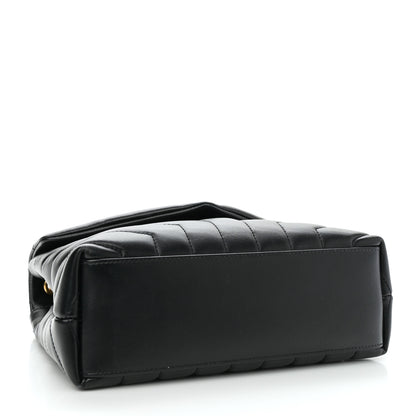 Saint Laurent Calfskin Y Quilted Monogram Small Loulou Chain Satchel Black 4 of 9