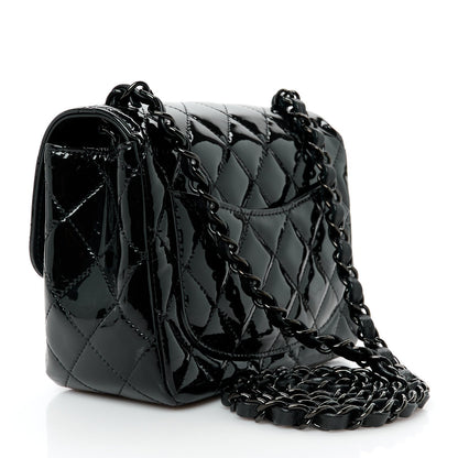 Chanel Patent Calfskin Quilted Mini Square Flap So Black 3 of 11