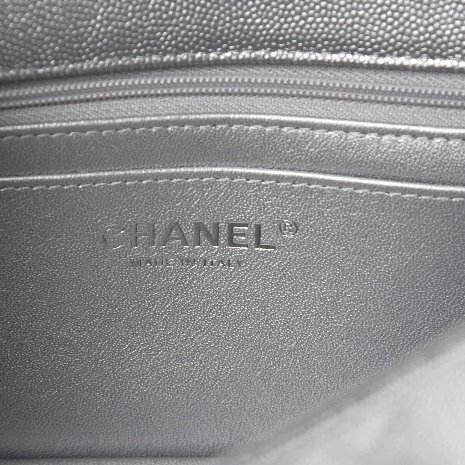 Chanel Metallic Caviar Quilted Mini Top Handle Rectangular Flap Silver 6 of 10