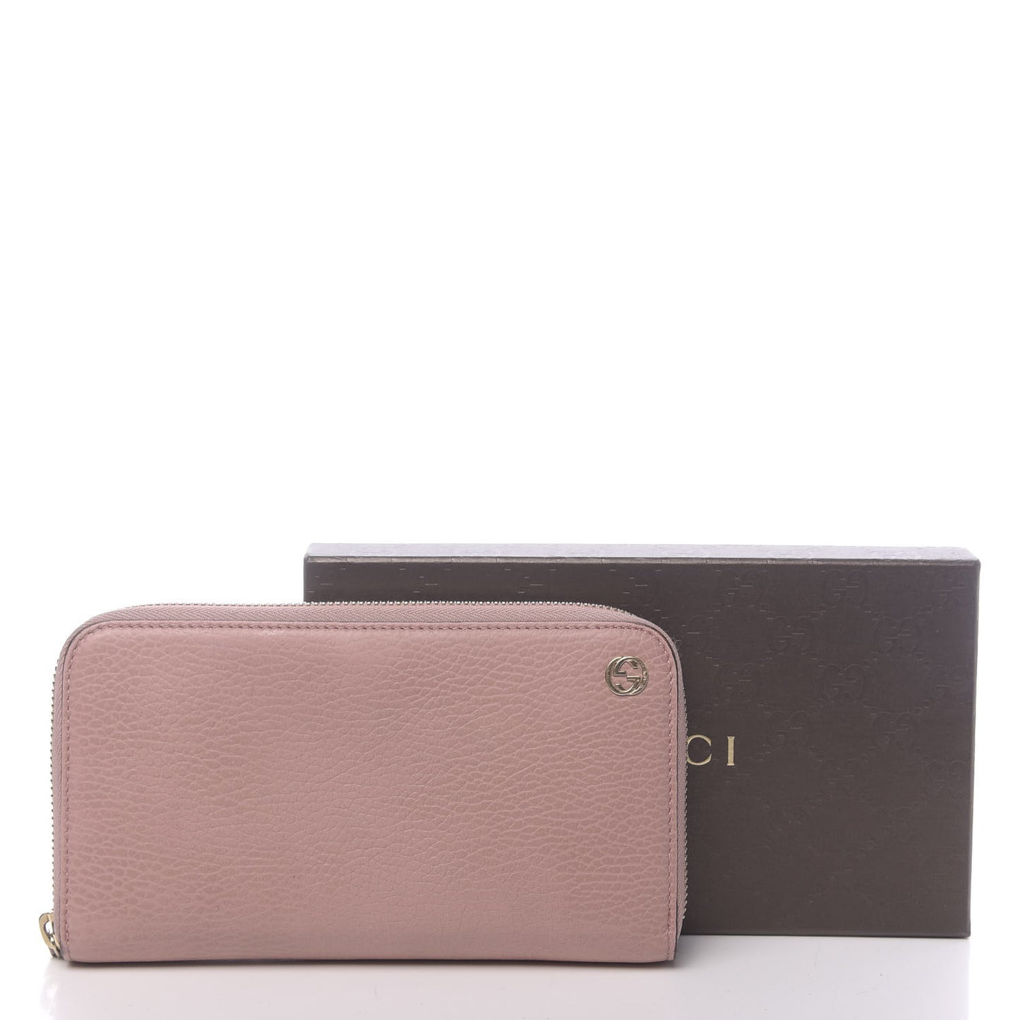 Dollar Calfskin GG Zip Around Wallet Soft Pink