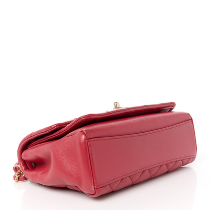 Chanel Lambskin Quilted Small Chain Link Flap Bag Red 4 of 13