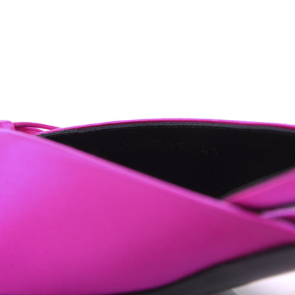 Balenciaga Satin Pointed Toe Knife Slingback 40mm Mules 41 Rose Fuchsia 10 of 11