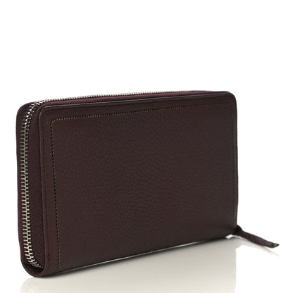 Balenciaga Veau Grana Perforated Blackout Hardware Continental Zip Around Wallet Rouge Acajou 4 of 9