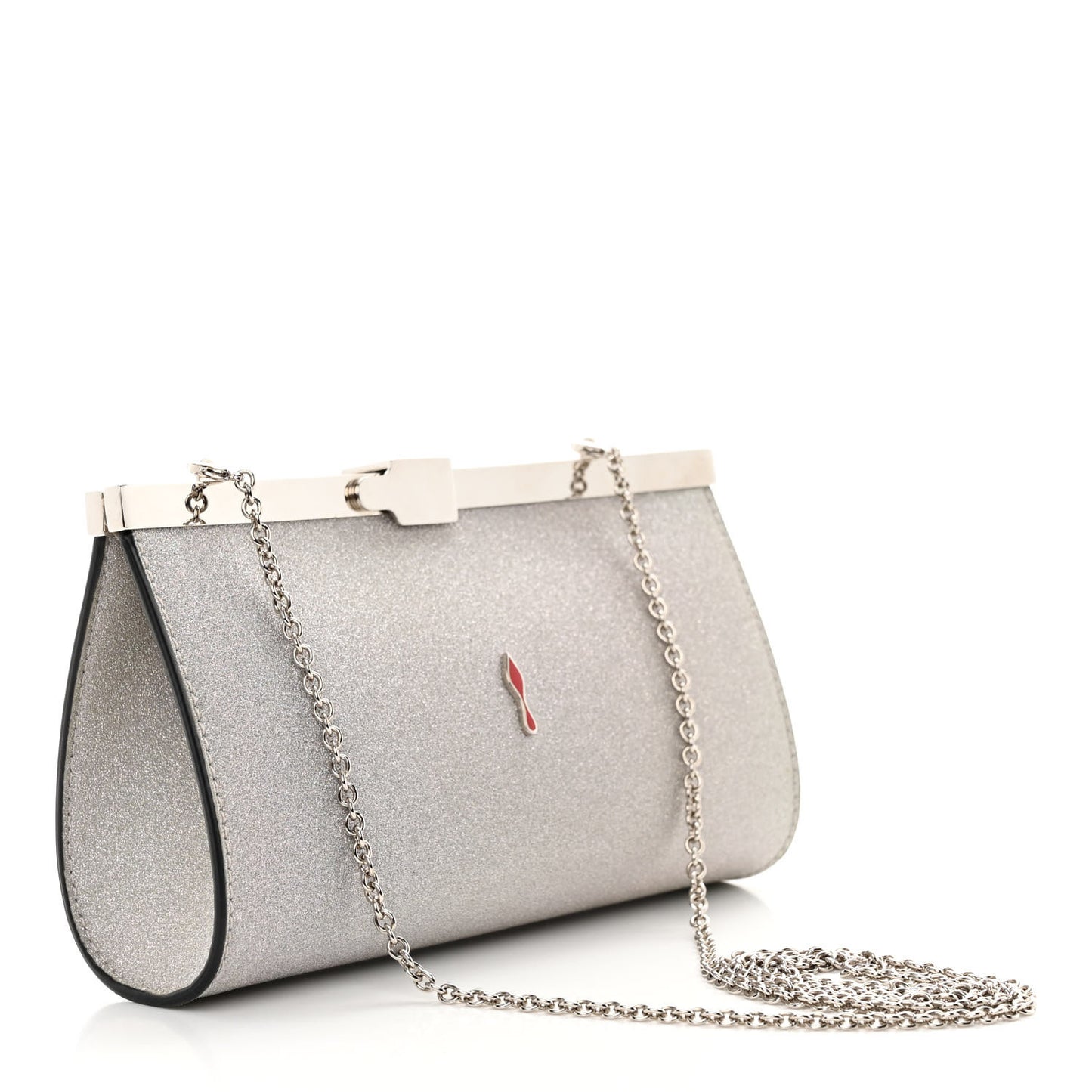 Glitter Palmette Clutch Silver
