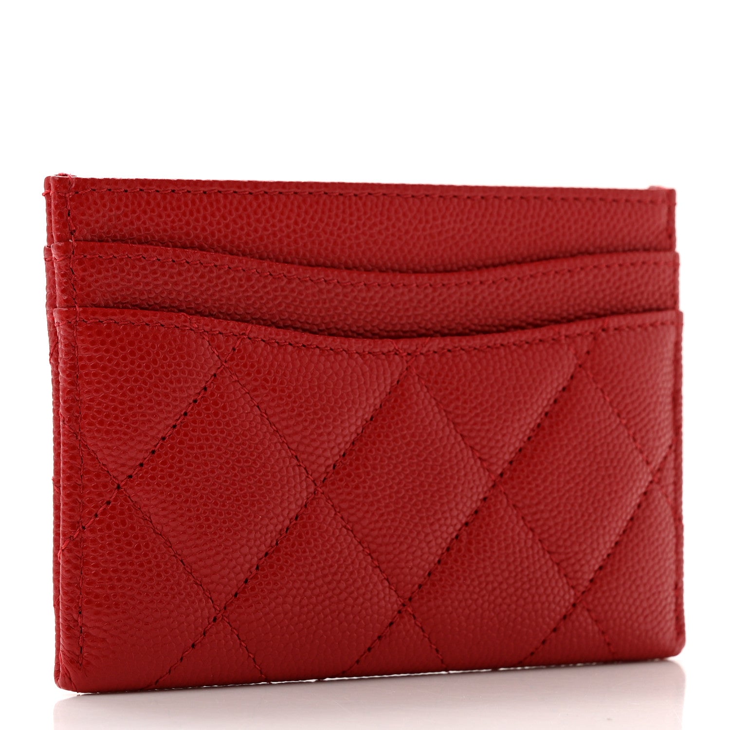 Chanel Caviar Quilted Card Holder Red 3 of 10