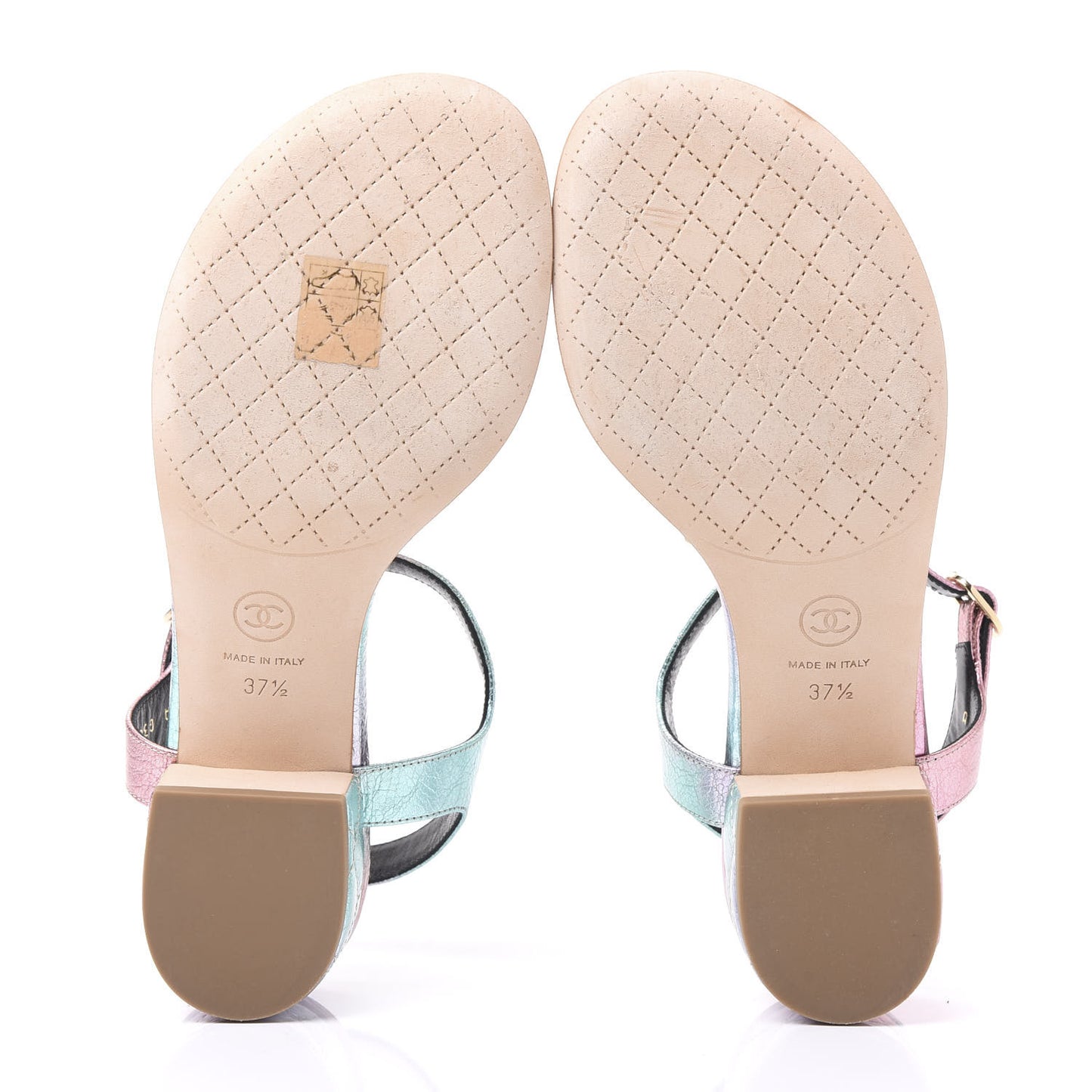 Goatskin Fantasy CC Pearl Thong Sandals 37.5 Multicolor