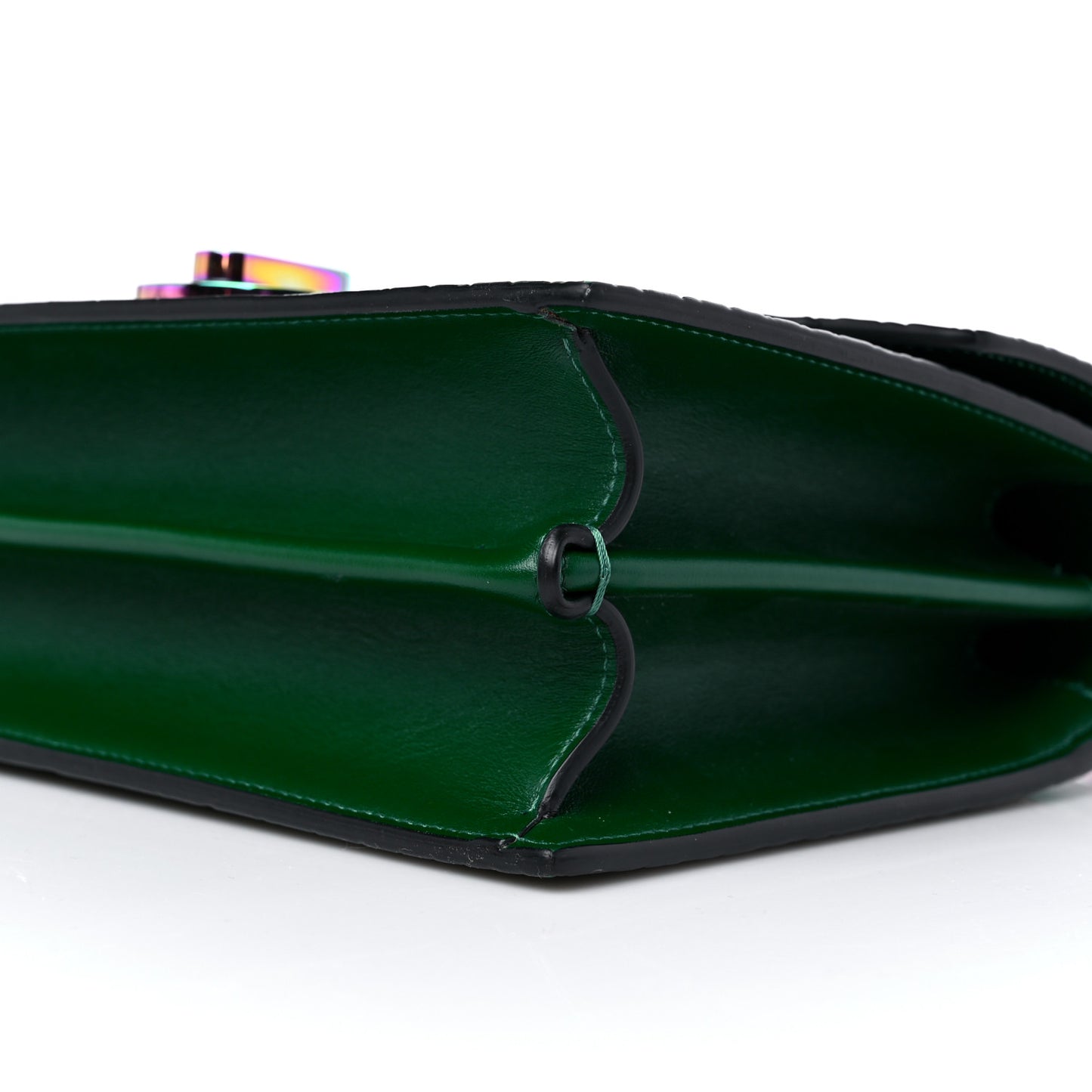 Alligator Embossed Calfskin Elisa Top Handle Bag Canopee Rainbow