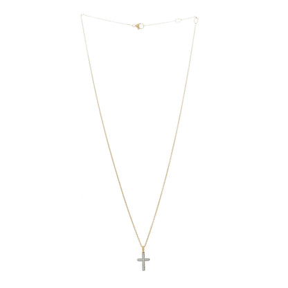 David Yurman 18K Yellow Gold Diamond Cable Collectibles Cross Pendant Necklace 3 of 6